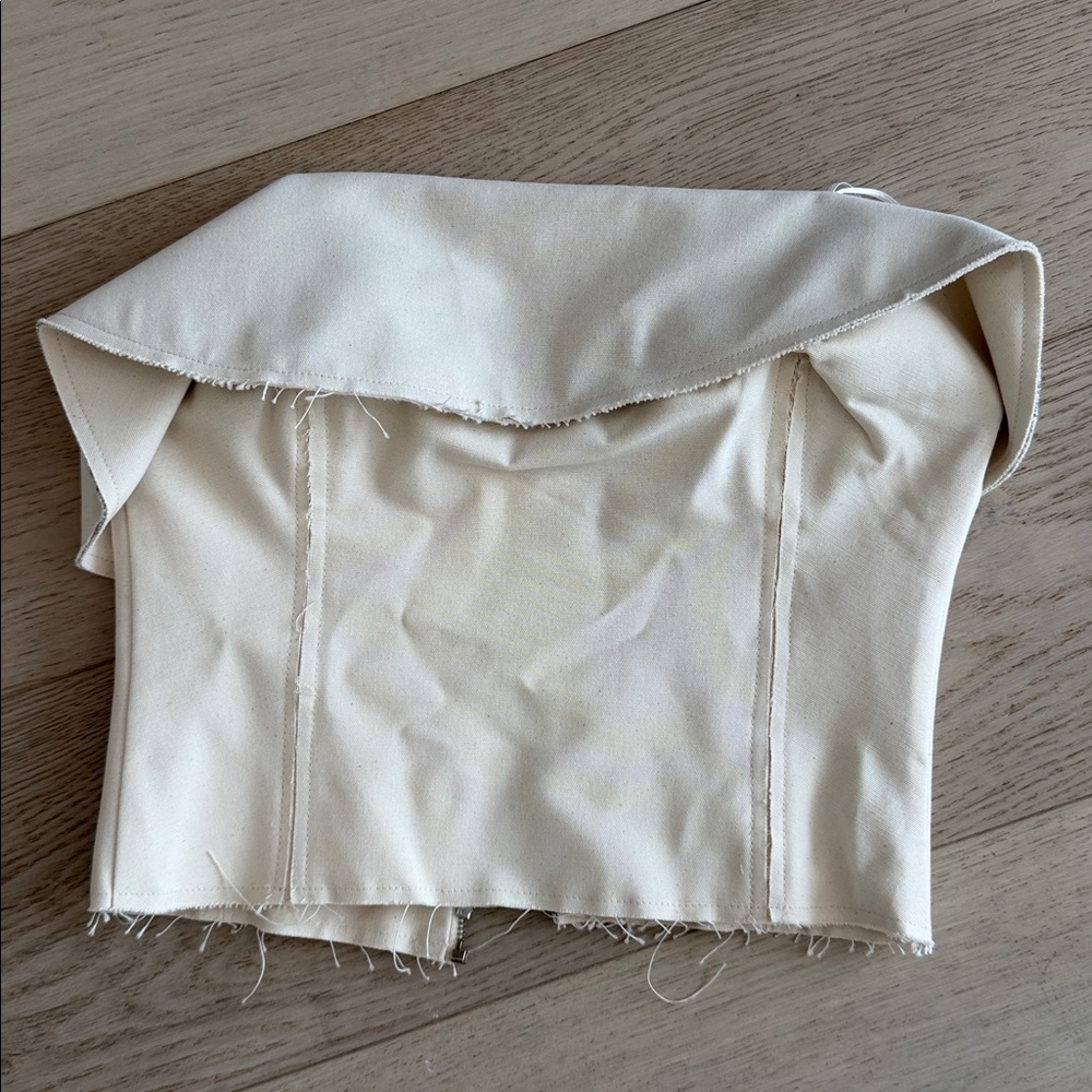 Cream Strapless Top